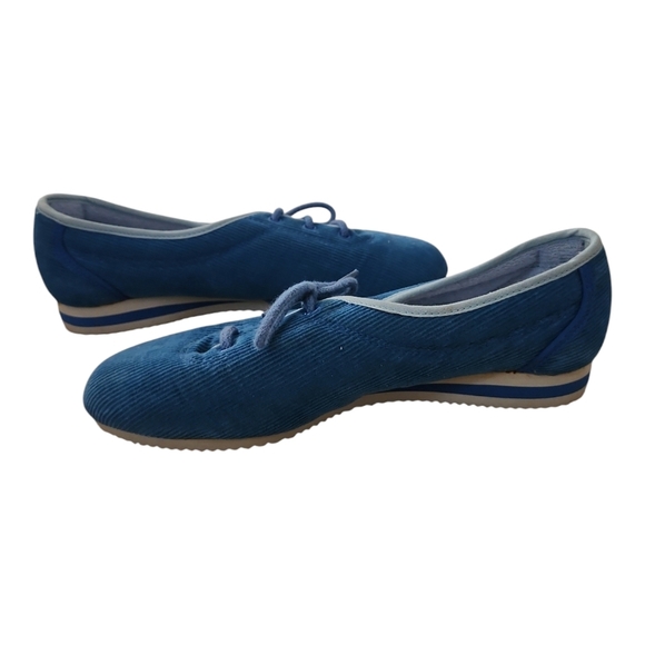 Vintage Nike Corduroy Sneakers Blue Lace-Up Shoes Women’s 6.5 - Picture 4 of 9